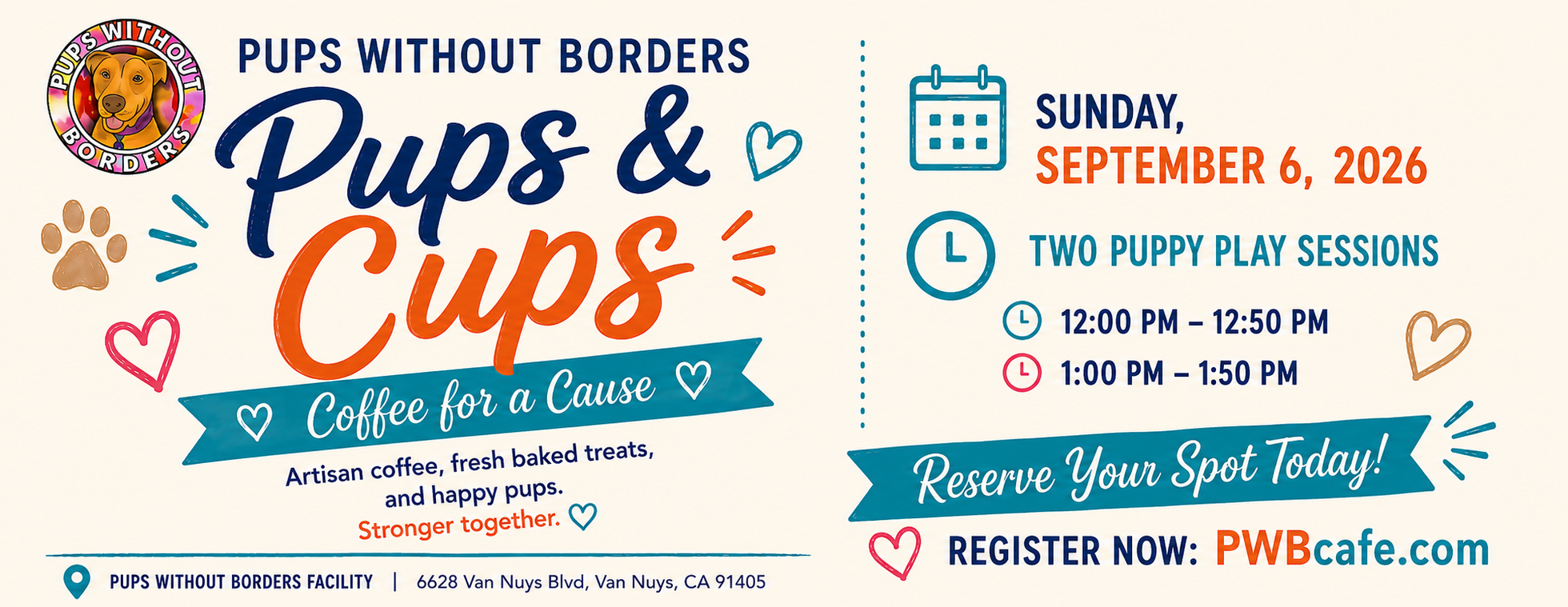 Pups & Cups: Coffee for a Cause September 6, 2026